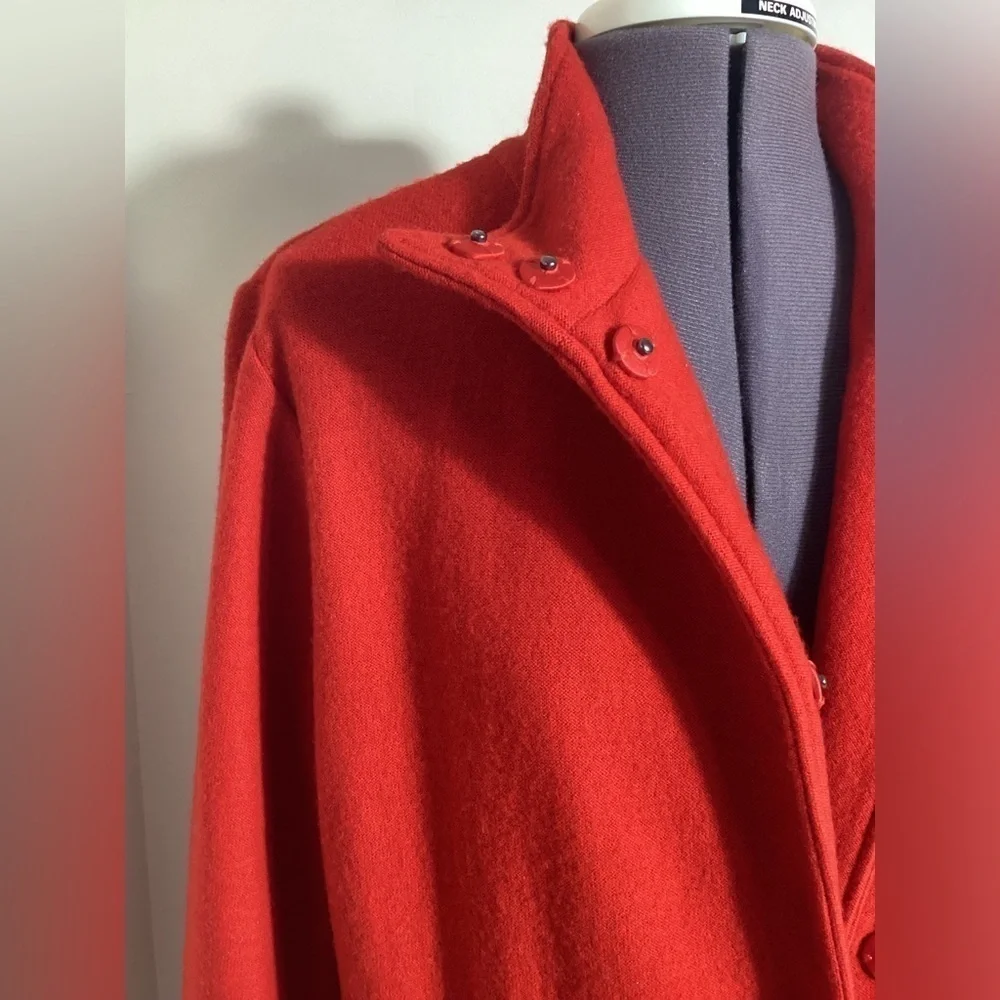 Classic 100% Wool Colorblock Coatigan Jacket Sz S Chic Minimal Sophisticated - Picture 8 of 16